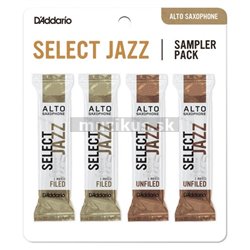 RICO DSJ-J3S Select Jazz Reed Sampler Pack - Alto Saxophone 3S/3M - 4-Pack