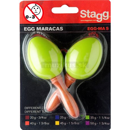 Stagg EGG-MA S/GR, pár vajíčok, krátka rukoväť, zelené 