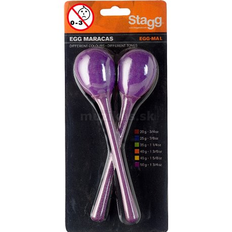 Stagg EGG-MA L/PP, pár vajíčok, dlhá rukoväť, purpurovej 