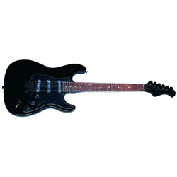 Dimavery ST-203, elektrická gitara, čierna gothik  2
