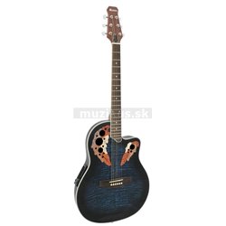 Dimavery OV-500 elektro-akustická gitara Ovation, pásikavá modrá 