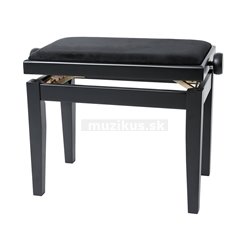GEWA Piano stolička Deluxe Černý mat Černý potah JB2