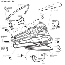 GEWA Tvarové pouzdro pro housle Strato Super Light Weight Popruh pro ramena, 1ks-chrom  2