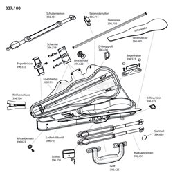 GEWA Made in Germany Tvarové pouzdro pro housle JAEGER Prestige Náhradní potah samet/plyš (údaj o barvě) 