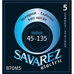 Savarez Savarez struny pro E-bas Hexagonal Explosion 5-str. Medium-Light B70M5