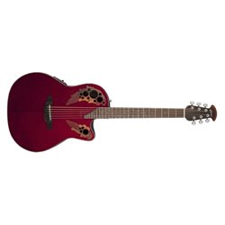 Ovation E – akustická kytara Celebrity Elite Mid Cutaway Ruby Red CE44-RR