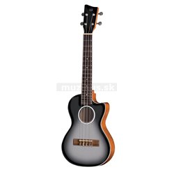 GEWA Tenor E-akustické Ukulele Manoa Roadie R-TE-CE-SILVER E-A Tenor Silver Shadow