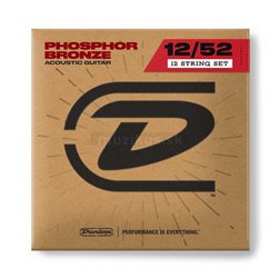 Dunlop Acoustic Phosphor Bronze, Acoustic Guitar String Set, 12-String Medium, .012-.052 2