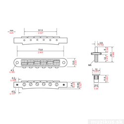 TonePros LPS02 - Bridge and Tailpiece Set - Black