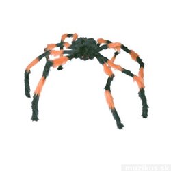Halloween pavouk černý s oranžovými pruhy, 100 cm