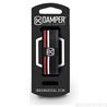 Damper large - LG - for guitars, 6 strings basses and guitars - Polyester fabric tag - red, white, black color