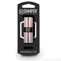 Damper extra large - XL - for 7 to 12 strings basses and other guitars - Polyester fabric tag - gray, white, red color