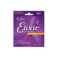 Elixir Extra Light .010-.047 - Acoustic strings Anti-Rust Nano-web Bronz 80/20