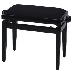 FX Lavička pro piano de Luxe Černý vysoký lesk - černé sedadlo