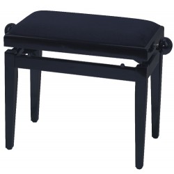 FX Lavička pro piano de Luxe Černý mat - černé sedadlo