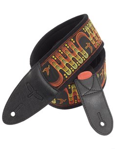 PRS 2.4&quot Padded Guitar Strap w/FLASH, Custom Jacquard Birds Wavelength, Blue 2