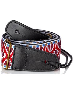 BESPECO Jacquard Strap Red Pattern Metal Buckle 2