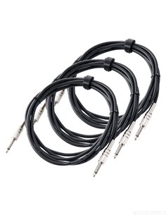 Pronomic Instrument Cable 3m Jack Black 3x Set