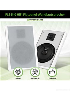 Pronomic FLS-540 WH Pair Flatpanel Wall Speaker Box White 2