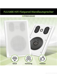 Pronomic FLS-540E WH Pair Flatpanel Wall Speaker Box White 2x Set 2